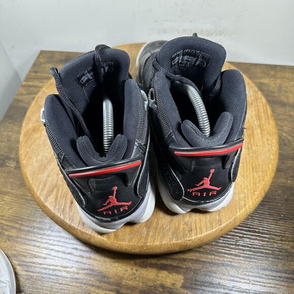 Jordan 6 Rings Shoes Mens Size 8 Black Red FZ4178-010 Retro Basketball Sneakers - Picture 4 of 8